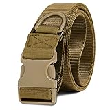 Selighting Taktischer Gürtel Militärisch Nylon Gurtband Molle Verstellbar Gurt mit Schnellverschluss (Braun)