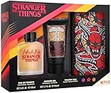 NETFLIX Stranger Things Geschenkset: Eau de Toilette 100ml, Duschgel 150ml und Kosmetiktasche - kraftvoller maskuliner Duft