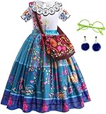 LCXYYY Mirabel Madrigal Cosplay Kostüm Verkleidung Mirabel Ballerina Kleid und Tasche 2-teiliges Set für Mädchen Halloween Karneval Prinzessin Geburtstag Party Fancy Kleidung Größe 100-160cm