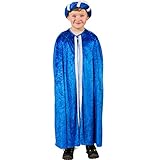 Unbekannt Kinder Kostüm Heilige DREI Könige Umhang Weihnachten Fasching Karneval (blau)