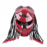 GUO Motorrad Persönlichkeit Helm Predator Krieger Carbon Fiber Helm,EIN,M