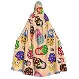 ZORIN Unisex Erwachsene Kapuzenumhang Halloween Rollenspiel Umhang 3D Niedlich Matroschka mit Ausdruck Weihnachten Party Kostüm Für Teufel Hexe Vampir Fancy Cosplay 150 cm