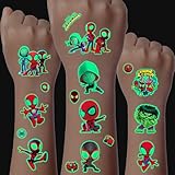 Leuchtende Tattoos für Kinder, 8 Blätter 180+ Spider Man Tattoos Set, Temporäre Tattoos zum Aufkleben, Kinder Geburtstag Party Geschenk Dekorationen, Adventskalender Kinder Geschenke