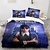 Enfunt-Home Bettwäsche Set 2 Teilig Addams Bettbezüge Mikrofaser 1 Bettbezug 135x200cm Mit Reißverschluss Und 1 Kissenbezug 80x80cm