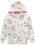 Little Hand Mädchen Zip Up Hoodie Sweatjacke Kapuzenjacke Kapuzenpullover Langarm Baumwolle Kinder Einhorn Pullover Hoody Sweatshirt mit Reißverschluss 1-7 Jahre 92-122