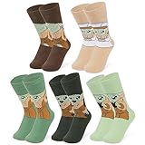 Disney Mandalorian Socken für Damen - 5er Pack Baby Yoda Warme Hausschuhsöckchen Einheitsgröße - Frauen Geschenk