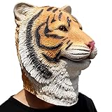 CreepyParty Halloween Kostüm Party Tierkopf Latex Masken Tiger Karneval Masken