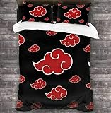 MYLZZ Kakashi Uchiha Itachi Akatsuki Sasuke Anime 3D Prints Bettwäsche-Set Set Mädchen Kinder Jung (1,135x200cm/80x80cm)