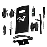Dress Up America Polizeispielzeug Rollenspiel – Ultimatives All-in-One-Polizeikostüm für Kinder – Polizei-SWAT-Ausrüstungsset mit Schild, verstellbarem Gürtel, Taschenlampe und mehr