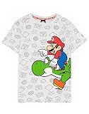 Nintendo Super Mario und Yoshi Boy's Kinder Grau Charakter T-Shirt Top 5-6 Jahre