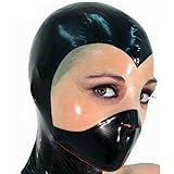 ZYDHHP Latexmaske Sm Sexmaske Halloween Maskerade Maske Bondage BDSM Maske Kopfmaske Transparente Maske Latex Damen Enge Kopfbedeckung Rubber Maske Extreme Fetisch Sexspielzeug Für Paare,XS,Black