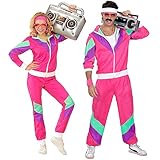 W WIDMANN MILANO Party Fashion - Kostüm Trainingsanzug, 80er Jahre Outfit, Jogginganzug, Bad Taste Outfit, Faschingskostüme