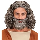 W WIDMANN MILANO Party Fashion 04947 - Biblische Perücke und Bart, Accessoire, Prophet, Karneval, Mottoparty