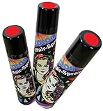 Haarspray Color für Fasching und Karneval, Diverse Farben, 100ml höchste Ergiebigkeit (rot)