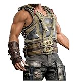 Herren Cosplay Military Style Dark Knight Bane Rises Knight Kostüm - Weste für Männer, Bane Weste Dunkelgrün - Kunstleder, XL