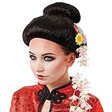 Fun Shack Schwarze Geisha Perücke, Perücke Geisha, Geisha Perücke Damen, Perücke Chinesin, Japanische Perücke, Geisha Kostüm Damen