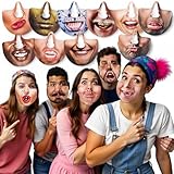 MIJOMA 15er Set Nasenmasken – Lustige Party-Masken für Erwachsene, Fotobox Verkleidung, Hochzeit, Geburtstag, JGA, Mitbringsel, Deko-Spaß für unvergessliche Feiern