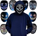 KKTECT Led masken Leuchtmaske Gruselige Leuchtmasken mit Wireless App Control, 45 Animationen, 70 Bilder, DIY-Muster/Texte, karneval maske für Partys und Videoaufnahmen smart games masken