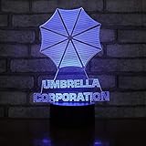 Umbrella Corporation LED-Lampe, Farbwechsel, USB, Nachtlicht und Dekoration