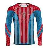 jiazery QZ Superhelden-Unterwäsche für Herren, kühles und trockenes Langarm-Kompressionsshirt, Sport-Sweatshirt, Spiderman 2, XL