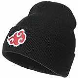 Cheypiwa Beanie Mütze Herren Damen Flexibler Slouch Mützen Unisex Solide Wolken Hat Herbst Winter Gestrickte Warm Kappe (Schwarz-Wolke)