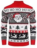 COOFANDY Herren Weihnachten Pullover Winter Strick Rollkragenpullover Modern Rentier Pullover Herren Rot M