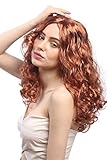 WIG ME UP - SAR065-P130 Perücke Damen Karneval Fasching wellig Locken Volumen Mittelscheitel Kupferrot Rot ca. 50 cm