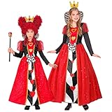 W WIDMANN MILANO Party Fashion - Kinderkostüm Königin der Herzen, Kleid, Krone, Märchen Kostüm