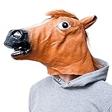 GOODS+GADGETS Pferdemaske für Karneval & Halloween Pferde Kostüm Maske aus Latex Fancy Dress Gesichtsmaske Tiermaske Pferdekopf