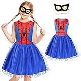Aomig Kostüme Kinder Mädchen, Kleid mit Maske, Mädchen Prinzessin Kleid, Anzug für Halloween Verkleidung Party Cosplay Karneval