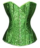 Bslingerie Damen Brocade Bustier Korsagen (M, Grüner Brokat)