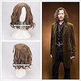 Sirius Brown Curly Perücke Cosplay Perücke Halloween Rollenspiel Sirius Black Hair Kostüme + Perückenmütze