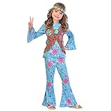 (PKT) (9903532) Child Girls Flower Power Hippie Costume (10-12yr)