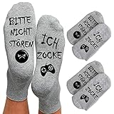 BHGWR Gaming Geschenke für Männer, Bitte Nicht Stören Ich Zocke Lustige Socken mit Spruch Ostergeschenke Erwachsene, Baumwolle Zocken Socken Geschenk für Junge Geburtstag Weihnachten Gamer Deko