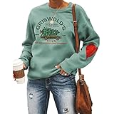 Damen-Sweatshirt „Griswold's Tree Farm“, mir rotem Herz, Weihnachten, Familie, Grafik, ästhetisch, Hellgrün, XXL
