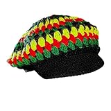 W WIDMANN MILANO Party Fashion 8444V - Reggea Häkelmütze, Rasta, Hut, Kopfschmuck, Accessoire, Karneval, Mottoparty