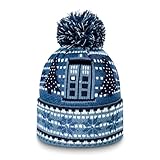 DOCTOR WHO Weihnachtsmütze – Tardis, Weinende Engel und Schneemänner – Offizielle BBC Geschenke für Frauen und Männer