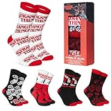 Stranger Things Lustige Socken für Männer & Teenager 5er Pack - Gr. 40-45, Bunte Baumwollsocken mit Spaßmotiven