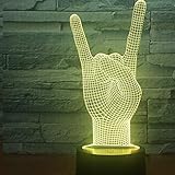 Jinson well 3D rock 'n' roll gesten Lampe optische Illusion Nachtlicht, 7 Farbwechsel Touch Switch Tisch Schreibtisch Dekoration Lampen mit Acryl Flat ABS USB Kabel Spielzeug