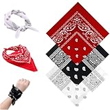 3 Stück Bandana Kopftuch Damen und Herren, Paisley Halstuch Dreickstuch Schal Pirat Cowboy Tuch Nickitücher, 54 x 54 cm