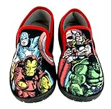 Marvel Comicfigur Illustration Hausschuhe mit synthetischem Material und rutschfester Sohle für Jungen 10 UK Schwarz und Rot
