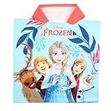 eplusm Diney Frozen ELSA Anna Badetuch Bademantel Kapuzen Poncho für Mädchen 55 x 110 cm - 3 bis 6 Jahre Fast Dry Eiskönigin Bade-Poncho– Geschenk Mädchen ideal für Pool, Strand und Schwimmbad (Rosa)