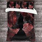 ANSSON Uchiha Itachi Mikrofaser Bettwäsche,Akatsuki Kinder Bettwäsche-Sets,Anime-Fans Geschenk,Sharingan Bettbezug + 2 Kissenbezug (Single 135x200, Sharingan1)