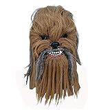 eLymwoo Chewbacca Maske Affe Cosplay Helm Vollkopf Latex Flexibler Helm Halloween Kostüm Requisite Fancy Ball Weiche Maske (1 Maske Wz Lange Haare Mund Beweglich)