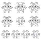 MELLIEX 10 Stück Weihnachten Schneeflocken Haarspangen, Weihnachts Haarschmuck mit Glitzer Strasssteinen Silber Schneeflocken Weihnachten Haarspange Für Frauen Mädchen