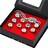 Anime Edelstahl Ringe Set für Männer Kinder und Accessoires Cosplay Fashion Fans, Edelstahl