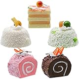 YHSKJCD Künstliche Kuchen Realistische, 5 Stück Künstliche Kuchen Realistische Künstliche Lebensmittel, Künstliche Feinbackwaren Fake Kuchen Mode