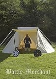 Battle Merchant Historisches Sachsenzelt Jorvik, 4 x 6 m, 425 GSM, naturfarben Ritterzelt LARP Lagerzelt Mittelalter Wikinger