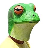 PartyCostume - Frosch Maske - Halloween Karneval Kostüm Latex Tier Den Kopf Voll Latex Maske Erwachsene Kinder