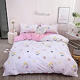 PTNQAZ Bettwäsche-Set mit japanischem Anime-Motiv Sailor Moon, Kinder-Bettwäsche-Set mit Kissenbezügen, Mädchen, Heimdekoration, Bettwäsche, 150 x 200 cm, 3-teilig